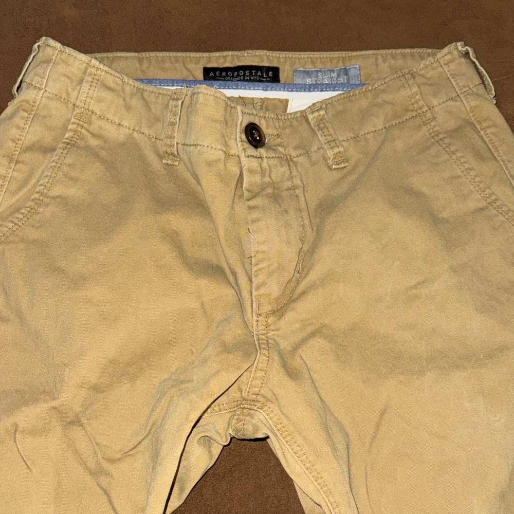 Aeropostale Men’s Khaki Slim Chinos - Light Tan